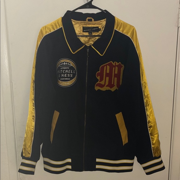 Mitchell & Ness Other - Mitchell & Ness Blue and Gold Satin-Trim Track Jacket